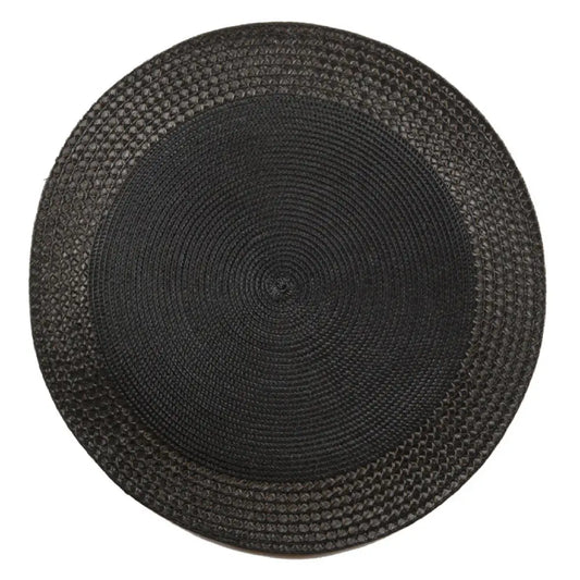 IH Casa Decor - Vinyl Round Placemat With Border Black