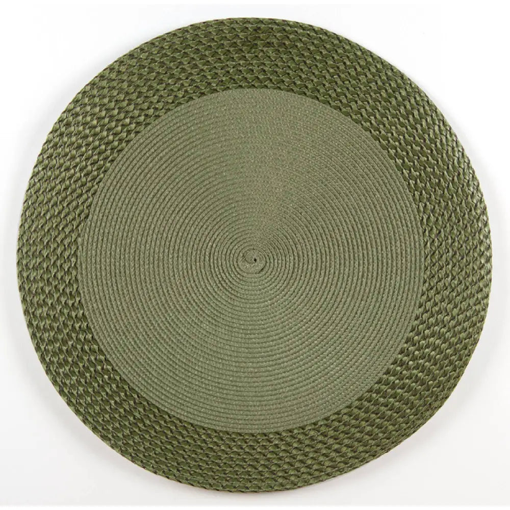 IH Casa Decor - Vinyl Round Placemat With Border Green