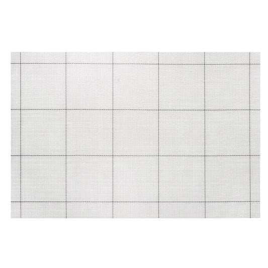 IH Casa Decor - Woven Pvc Placemat Set Of 4 Square Block White Multi