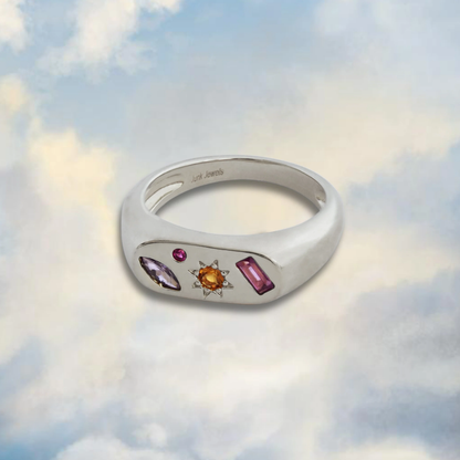 Kaleidoscope Gemstone Ring - Silver