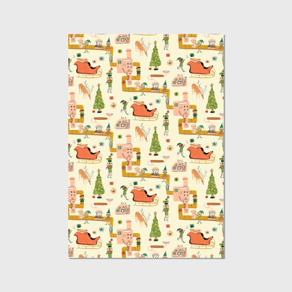 Elf Wrapping Paper, 3 sheets