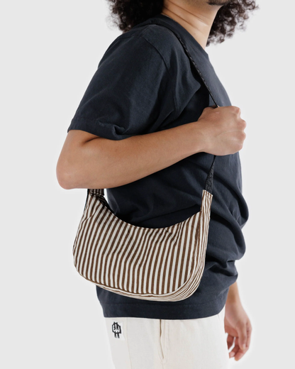 Small Crescent Bag Brown Stripe