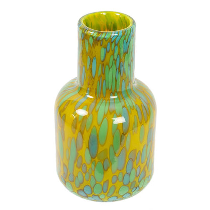 Green + Yellow Bubble Glass Vase Small