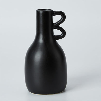 Black Vase with Side Loops