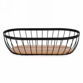 Oval Wood & Metal Basket