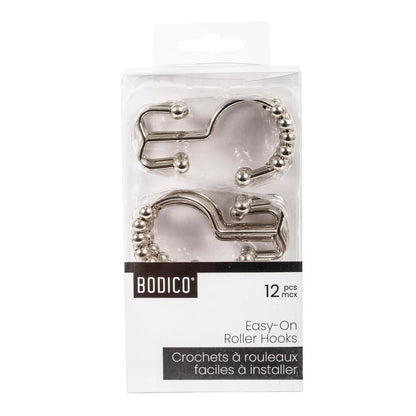 Chrome Roller Shower Curtain Hooks