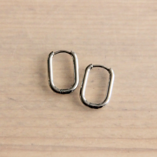 Basic Silver Oval Hoops Small