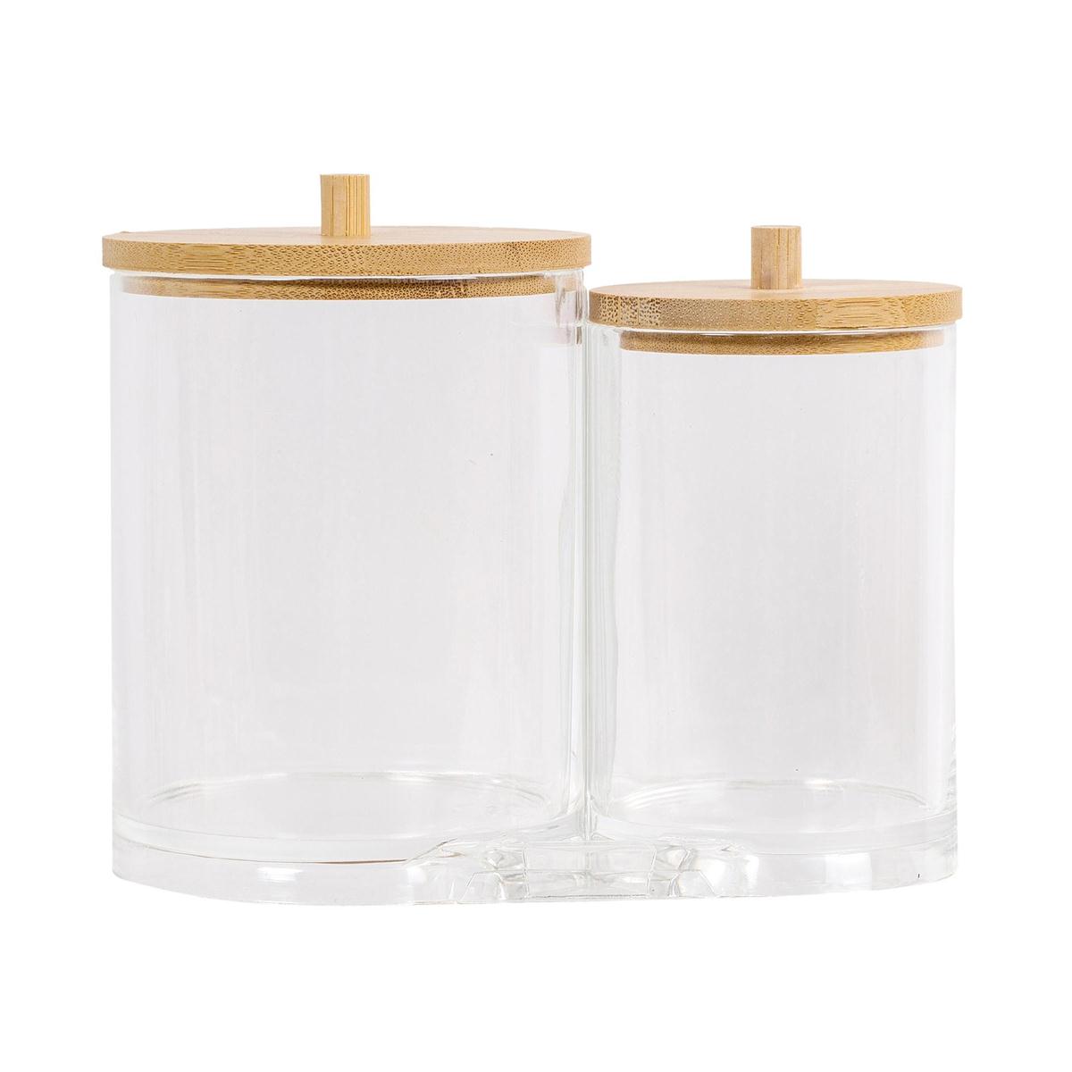 Double Round Container with Bamboo Lid