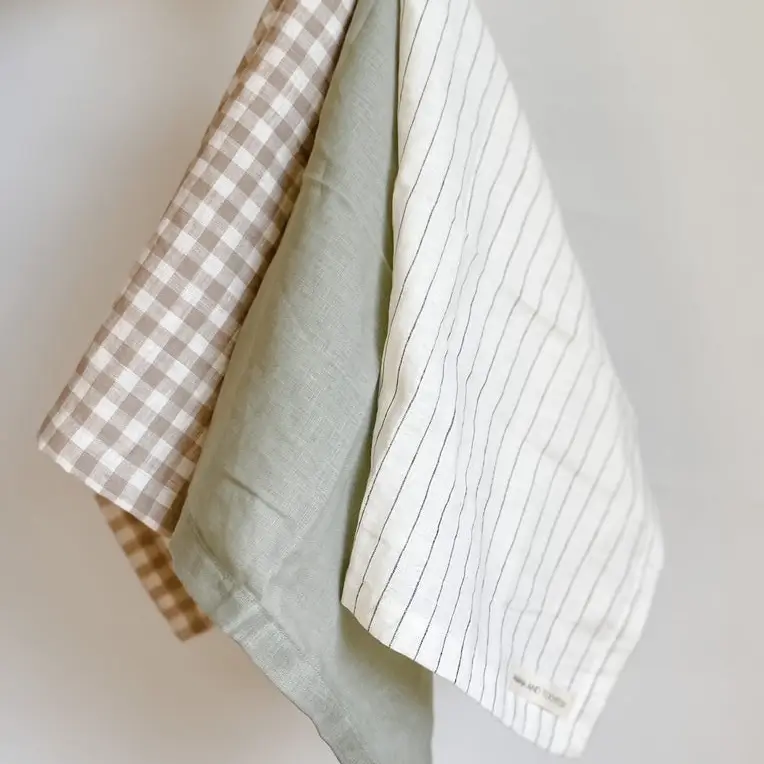 Pure French Linen Tea Towel Gingham