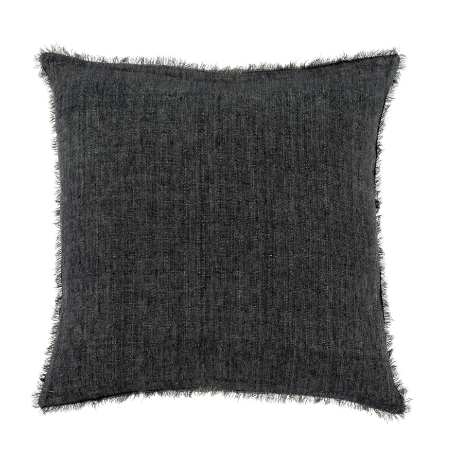 Lina Linen Pillow 20" Charcoal