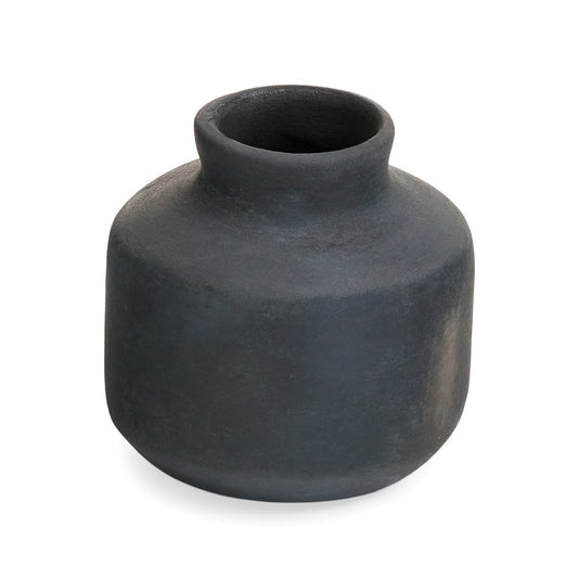 Terracotta Clay Vase Burnt Black