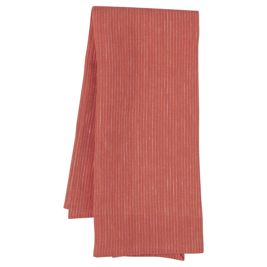 Clay Linen Pinstripe Dishtowel