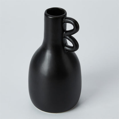 Black Vase with Side Loops