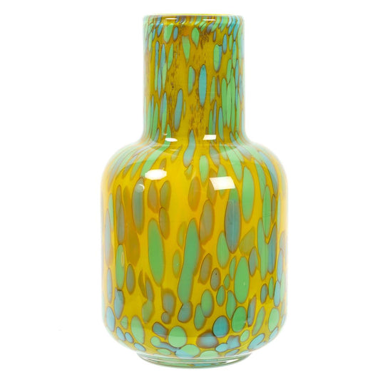 Green + Yellow Bubble Glass Vase Small