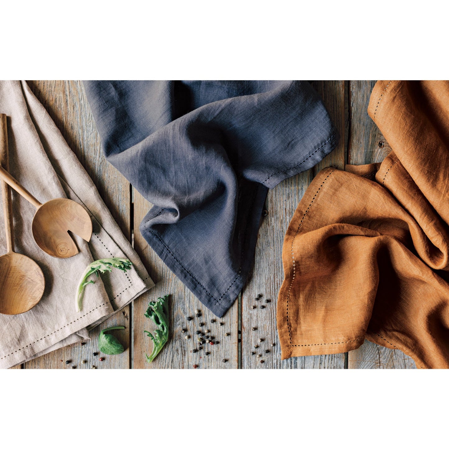 Natural Linen Hemstitch Teatowel