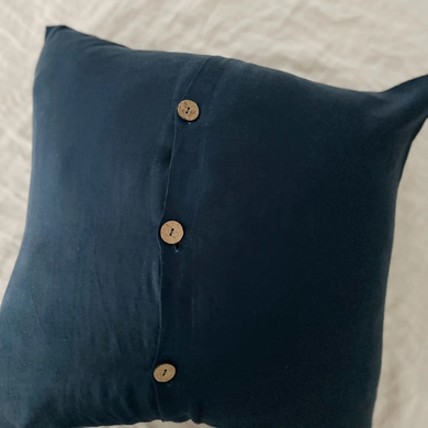 Linen Dark Blue Cushion Cover