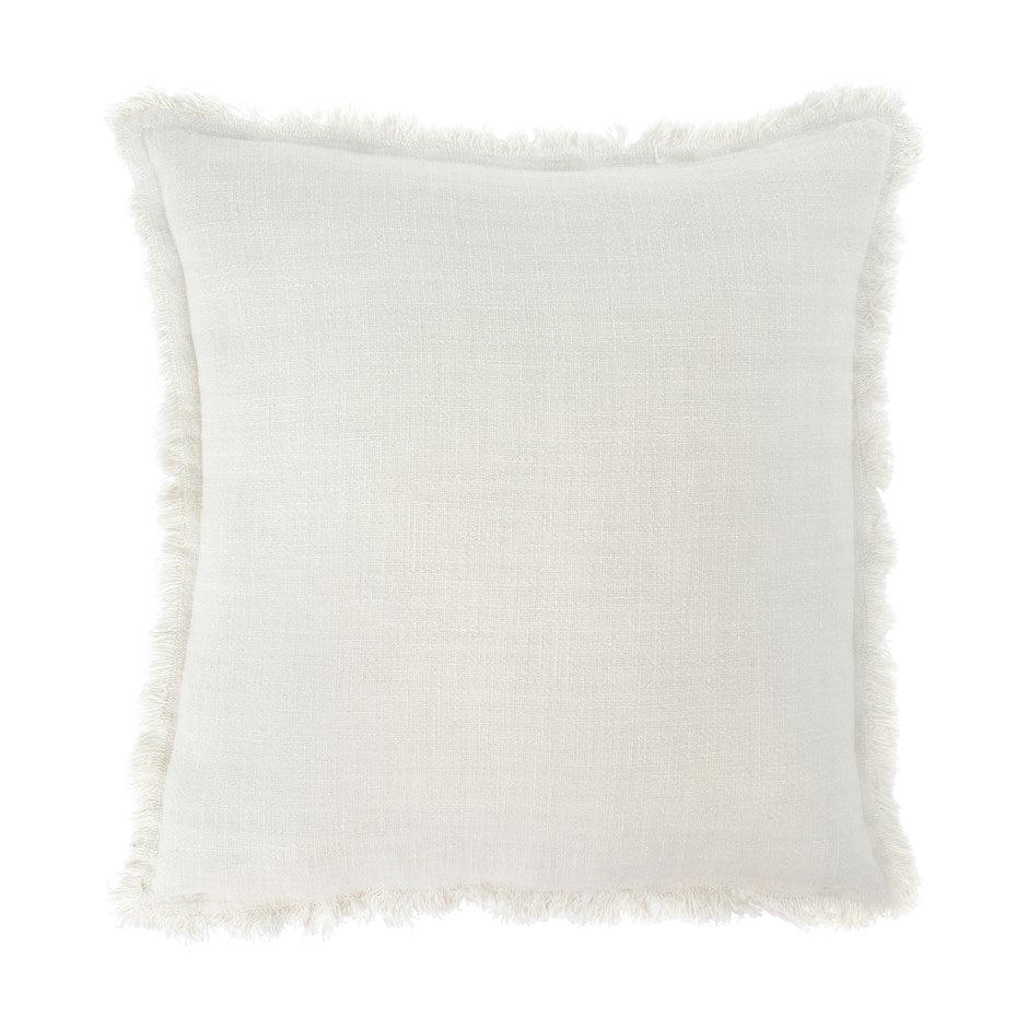 Frayed Edge Pillow Ivory