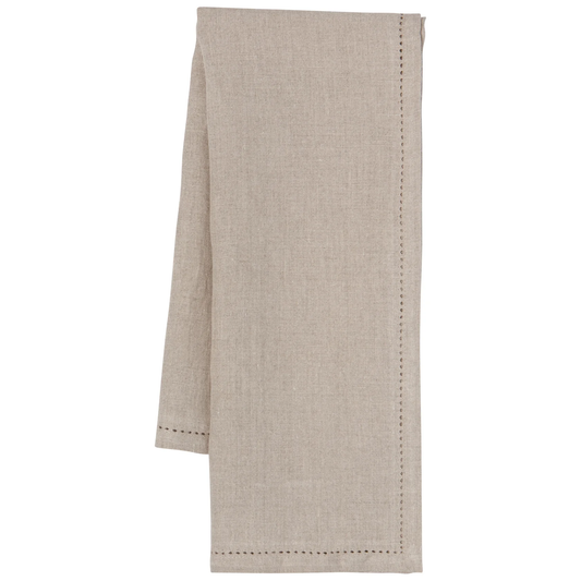 Natural Linen Hemstitch Teatowel