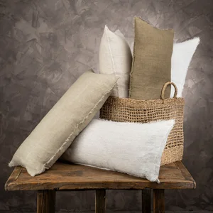 Lina Linen Long Pillow Ivory