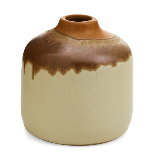 Lime Brown Porcelain Vase