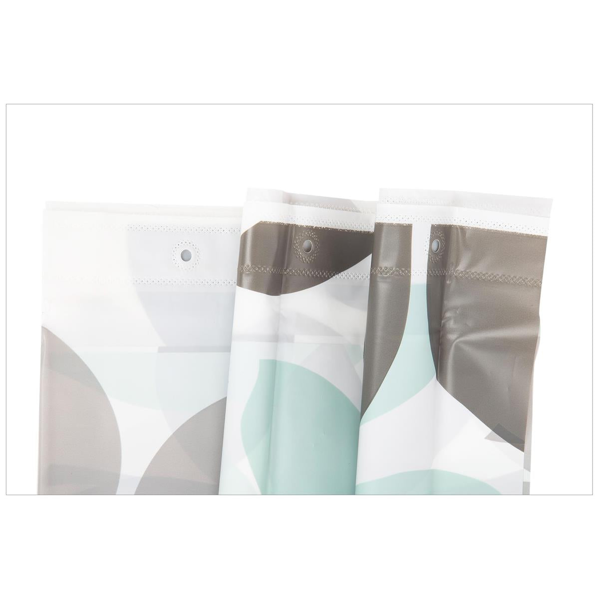 Teal + Grey Shower Curtain