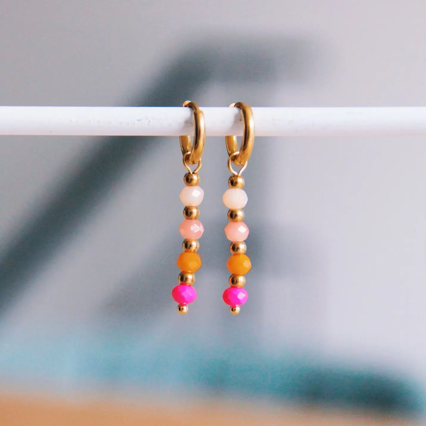 Tiny Hoops With Facets Sunrise Colours