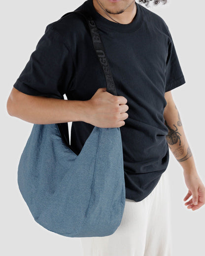 Large Nylon Crescent Bag Digital Denim