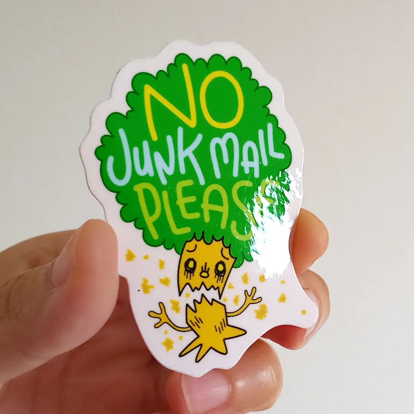 No Junk Mail Trees Sticker