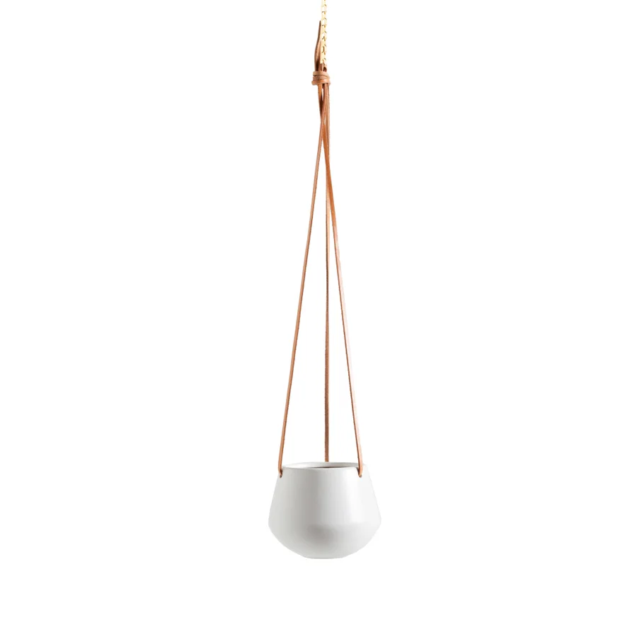 Ashbury Hanging Planter White Small