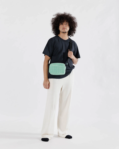 Baggu Camera Crossbody Gingham Green