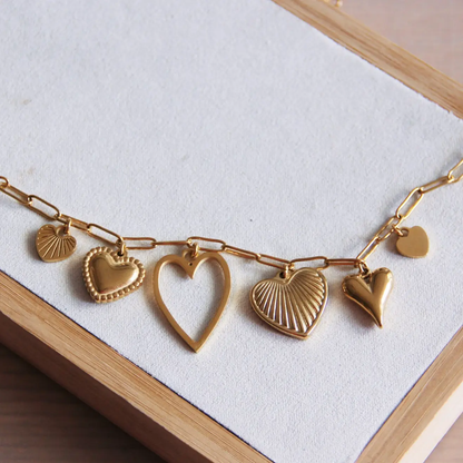 Charm Necklace Hearts