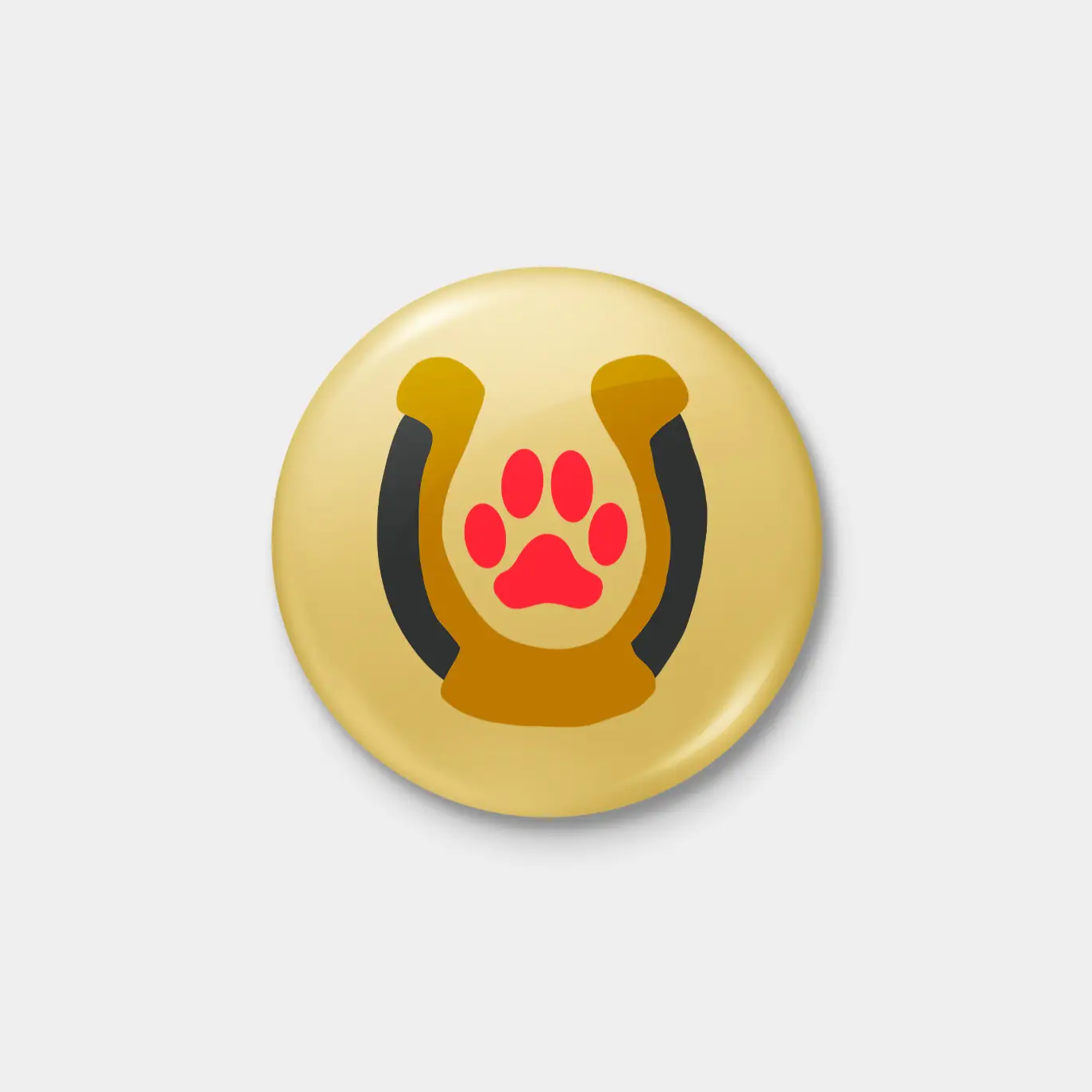 Lucky Paw Western Pinback Button