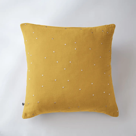 Chic Cotton Gauze Cushion Cover 24" Saffron