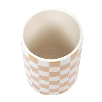 Checkered Cylinder Wheat Vase