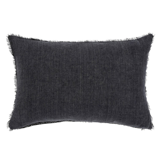 Lina Linen Lumbar Pillow Charcoal