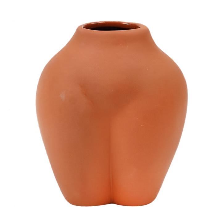 Terrecotta Female Figure Vase