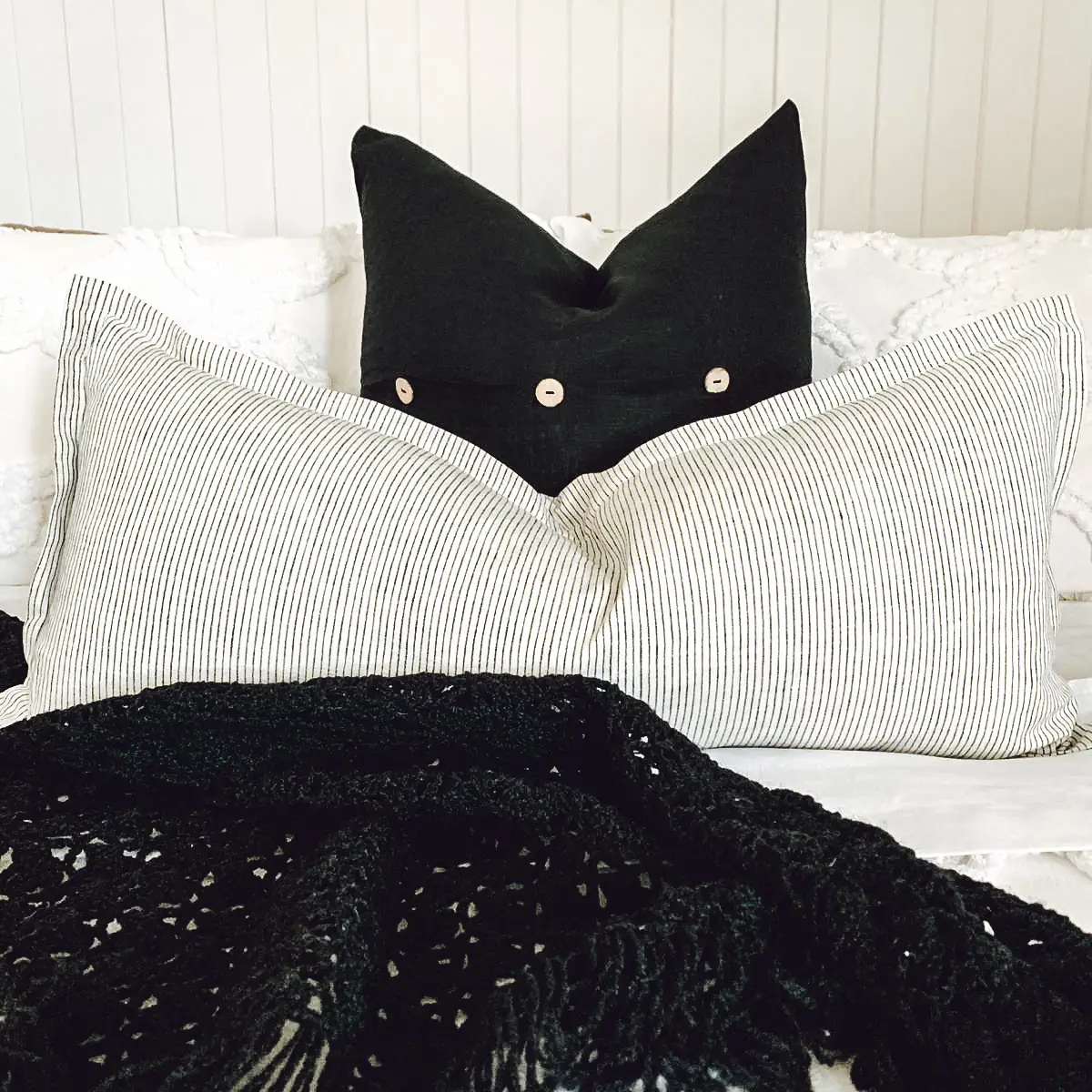 Linen Black Cushion Cover