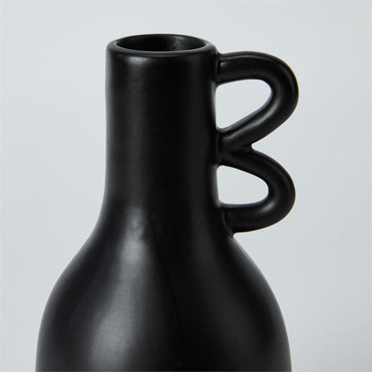 Black Vase with Side Loops