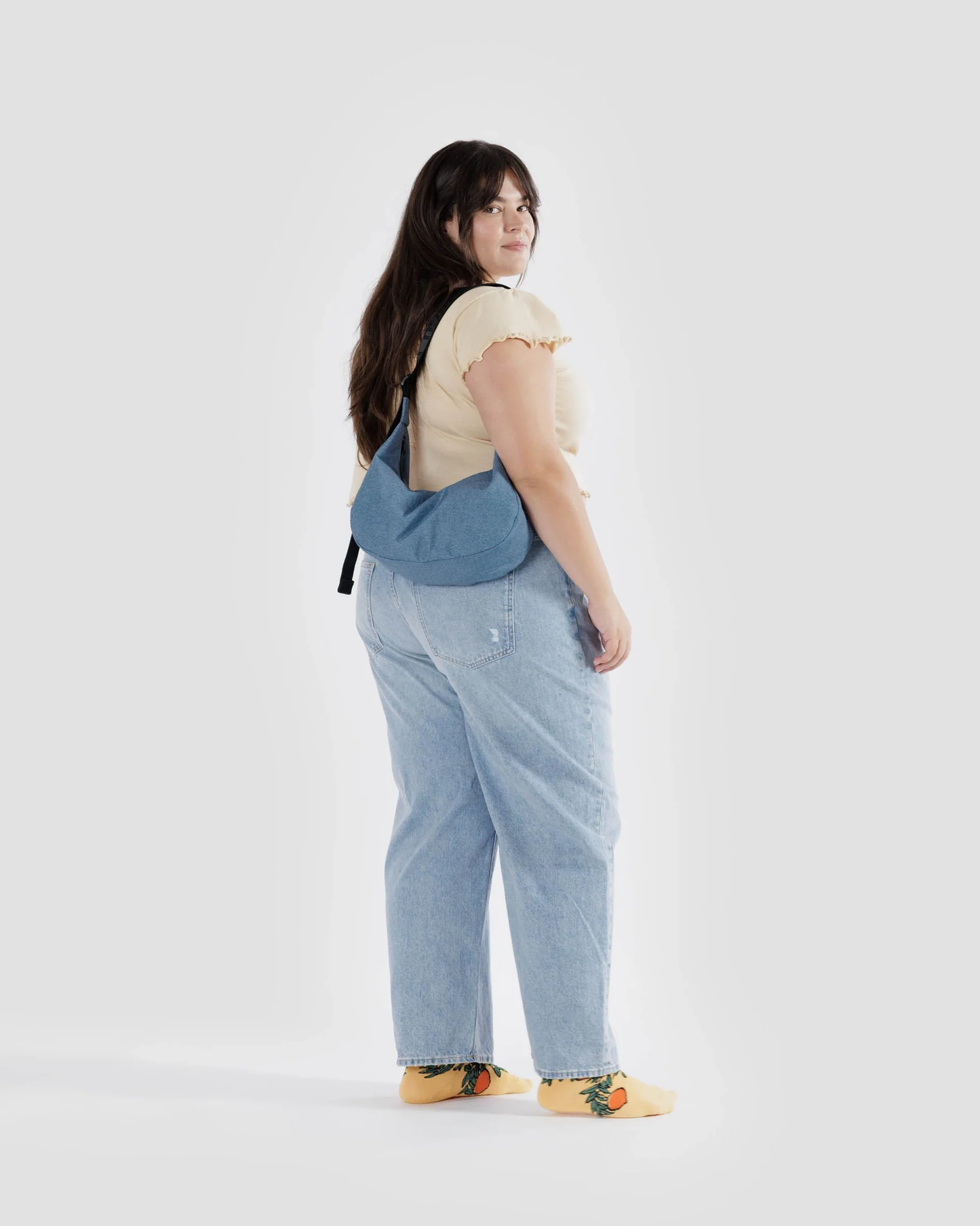 Medium Crescent Bag Digital Denim