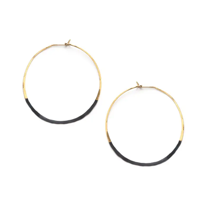 Patina Dipped Circle Hoops