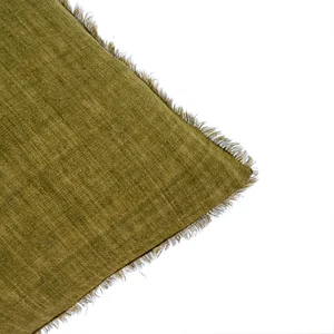 Lina Linen Cushion 24" Dark Moss