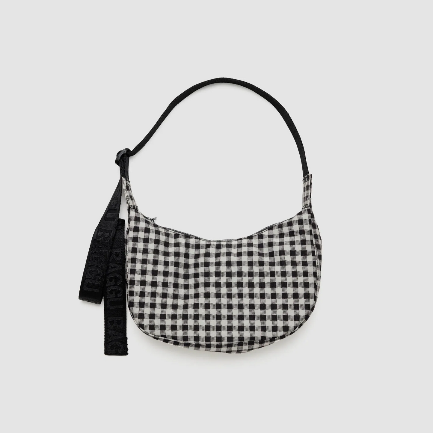 Small Crescent Bag Black & White Gingham