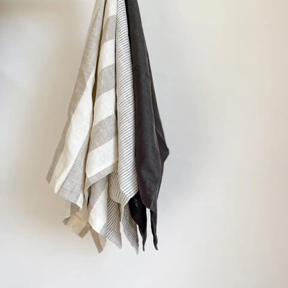 Pure French Linen Tea Towel Pinstripe