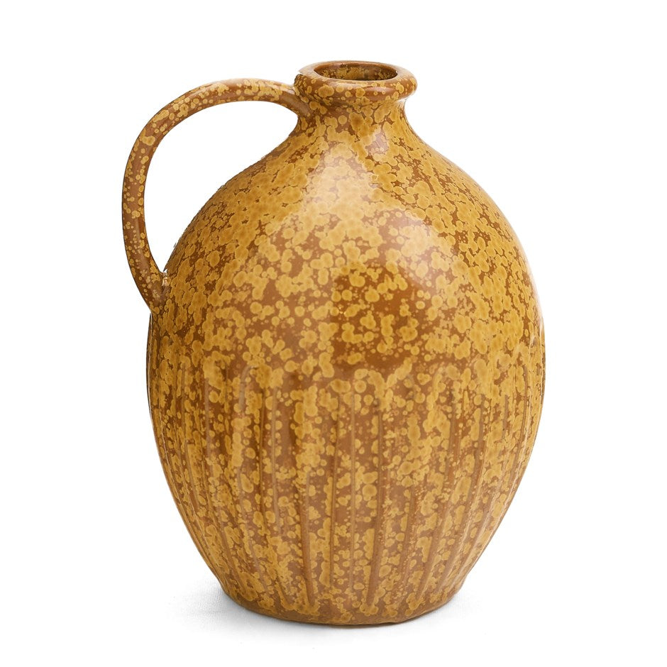 Ribbed Ochre Vase