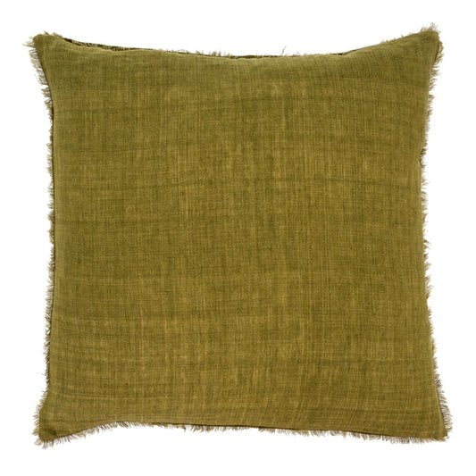 Lina Linen Cushion 24" Dark Moss