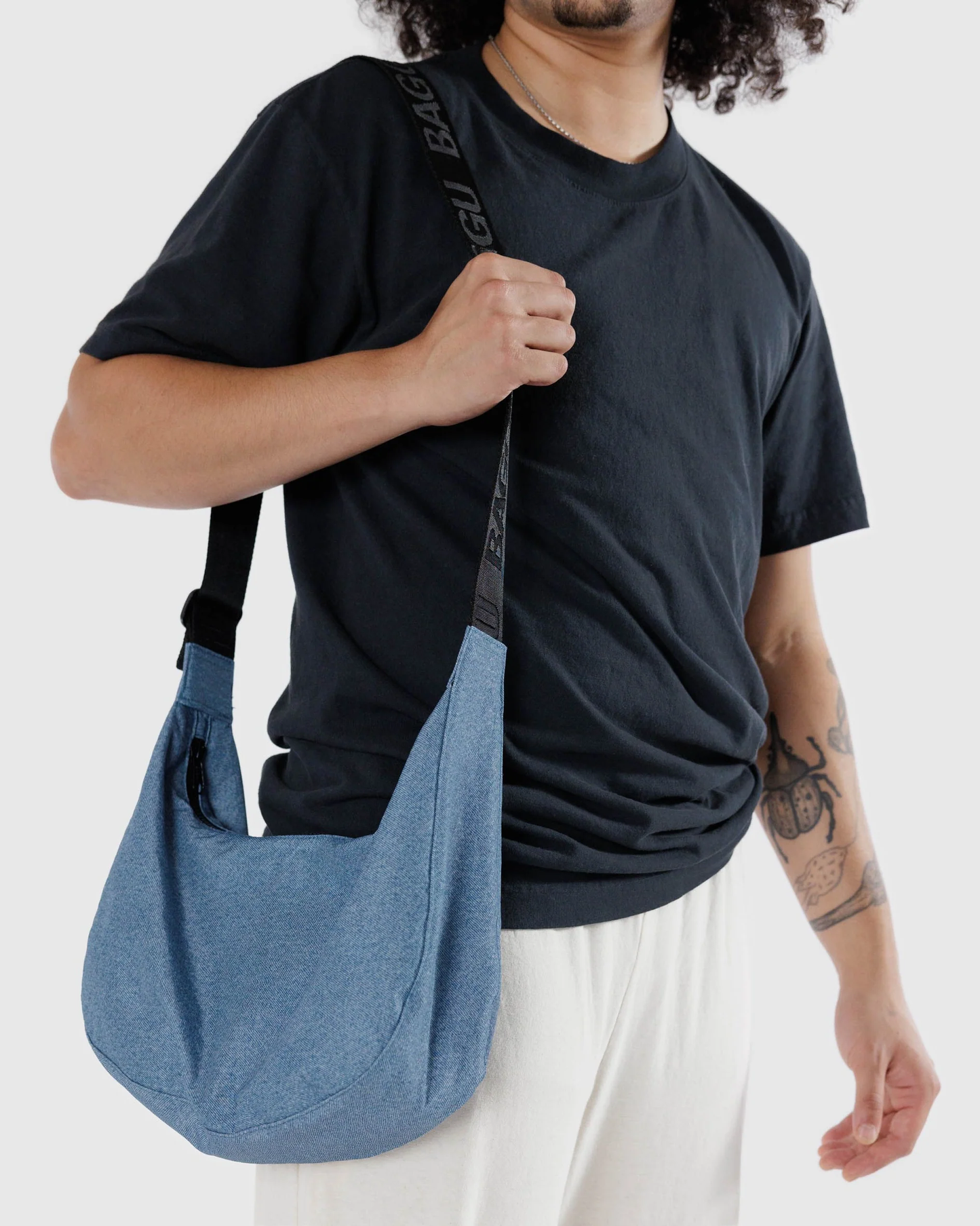 Medium Crescent Bag Digital Denim