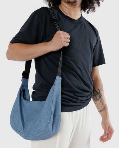 Medium Crescent Bag Digital Denim