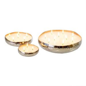 Amber Spruce Large Multi Flame Candle - Silver