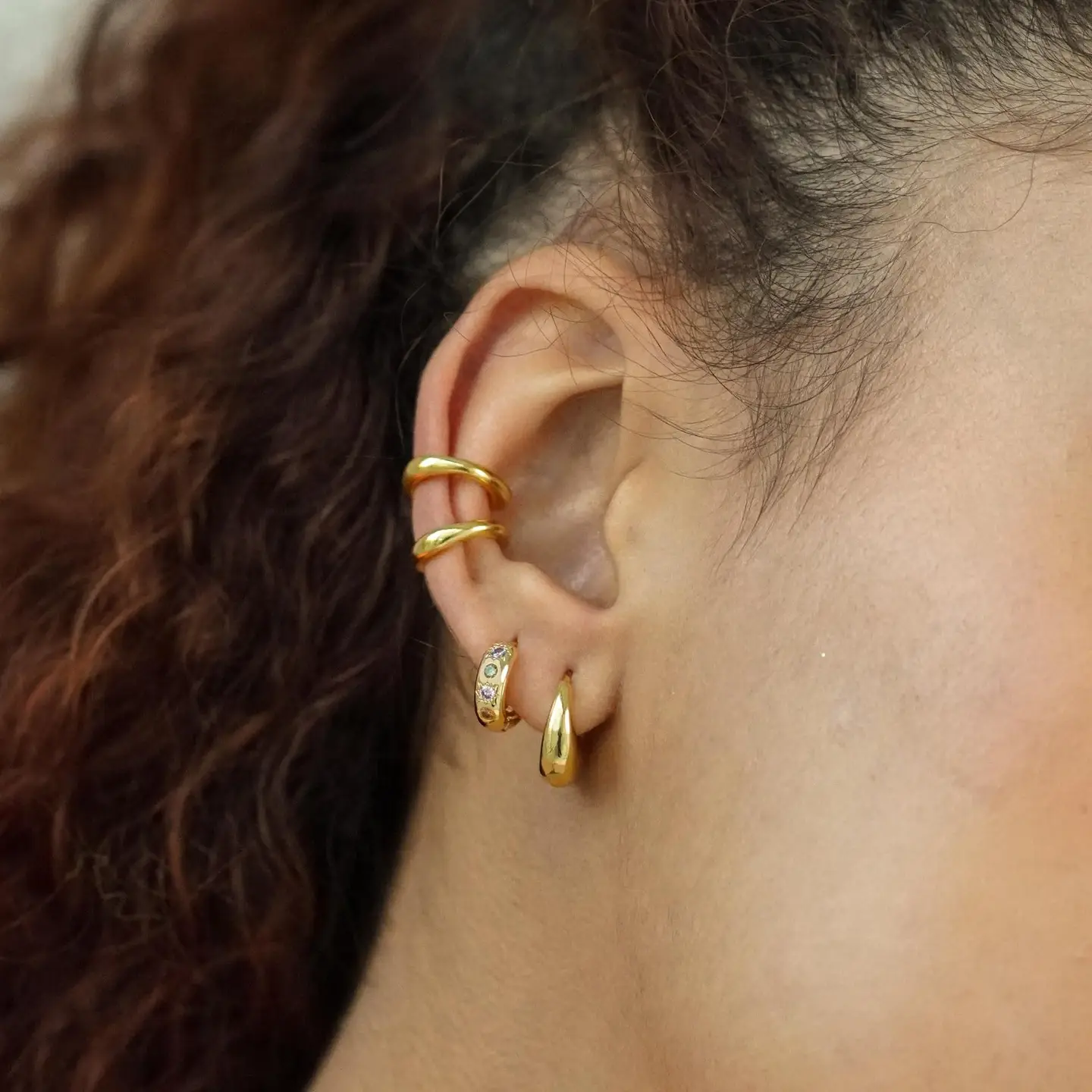 Pastel Stone Petit Hoop Earrings