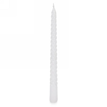 Twisted White Tapers Set